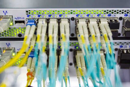 Optical switch and colorfull FC cables connected equipment in data center