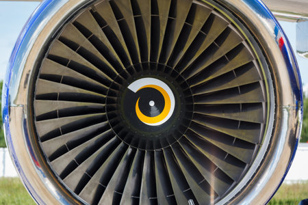 background, blade turbine engine civil aircraft closeup