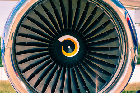background, blade turbine engine civil aircraft closeupの写真素材