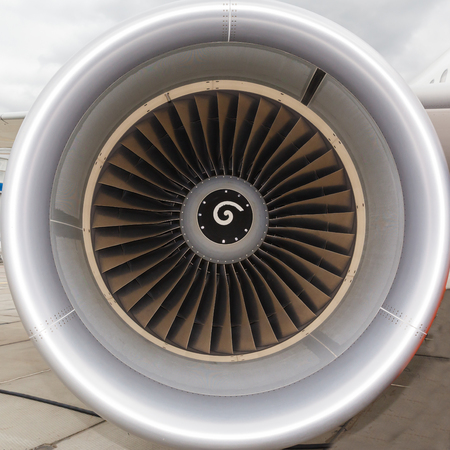 background, blade turbine engine civil aircraft closeupの写真素材
