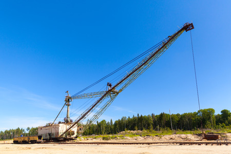 multi bucket excavator stairs and railings, giant stacker, absetzer in careerの写真素材