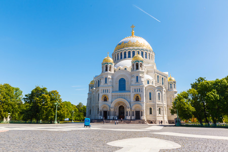 Naval cathedral of Saint Nicholas in Kronstadt, St.-Petersburg, Russiaの写真素材