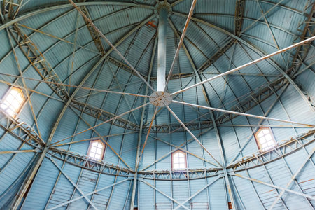the internal structure of dome in old tower. Vyborg Castle. Russia