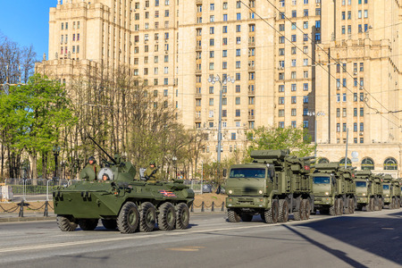 MOSCOW, RUSSIA - MAY 09, 2017:air defense missile system Pantsir-S1 on parade festivities devoted to 72 anniversary of Victory Day on May 9, 2017 in Moscow.のeditorial素材