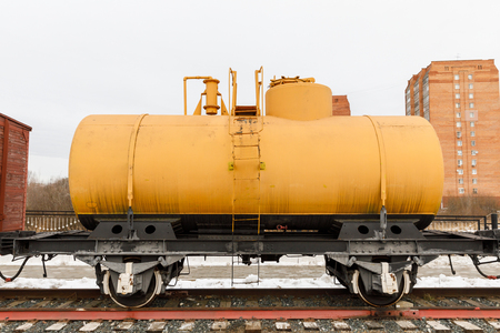 Old railway car cistern of the era steam locomotives.の写真素材