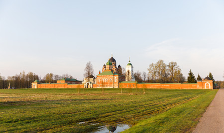 Building of the Spaso-Borodino nunnery at Borodino battle field in Russia, Borodino, Russia.の写真素材