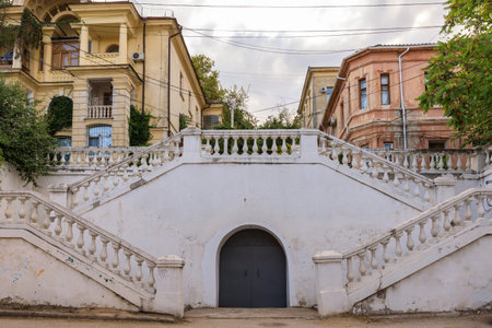 architecture of Sevastopol. Old courtyard on a summer day.の写真素材