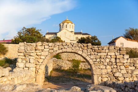 St. Vladimir's ancient Cathedral in Chersonese, Sevastopol, Crimea Russiaの写真素材
