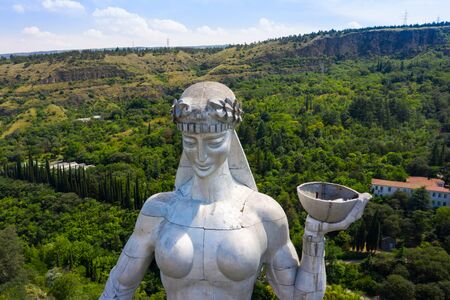 TBILISI, GEORGIA - JUNE 12, 2019: Statue of Mother Georgia in Tbilisi, Georgia. The memorial is 50 meters high and watches over Georgia from a hill above Tbilisi.のeditorial素材