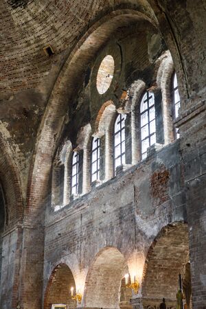 Brest, Belarus - August 28, 2019: Interior of Garrison cathedral St. Nicholas Church in Memorial complex Brest Hero Fortress in Belarus.のeditorial素材