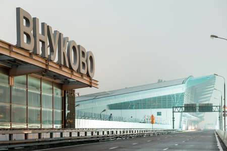 Moscow region, Vnukovo, Russia - May 29, 2020: Terminal A of Vnukovo International Airport, Empty airport during COVID pandemic.のeditorial素材