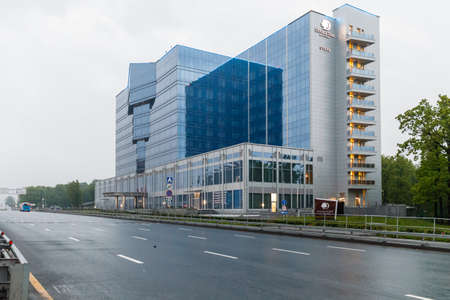 Moscow region, Vnukovo, Russia - May 29, 2020: Roads and facilities near the Vnukovo International Airport, Empty airport during COVID pandemic.のeditorial素材