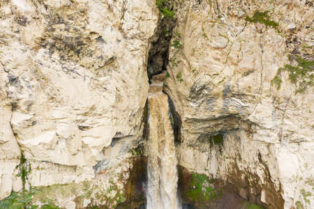 Mountain waterfall Sultan, a stormy stream. Mountains and waterfalls of the North Caucasus, Gily-Su tract. The Republic of Kabardino-Balkaria, Russia.の写真素材
