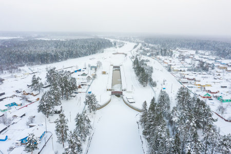 Toporninsky Canal as part of the North Dvina Canal which runs along the ancient trade drag route, known since the 10th centuryの写真素材