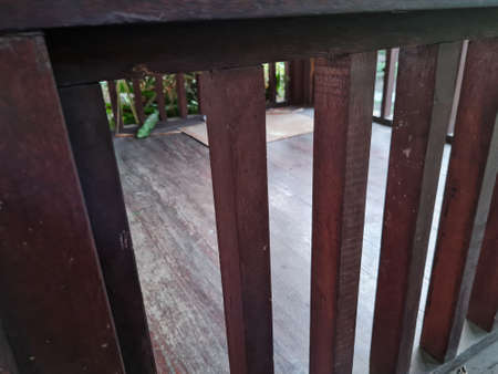 Abstract background of brown wood texture standing at a distanceの写真素材