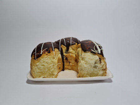 Bread with a sweet and delicious chocolate topping