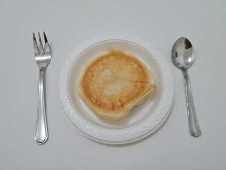 Chocolate stuffed bread made from flour and other ingredientsの写真素材