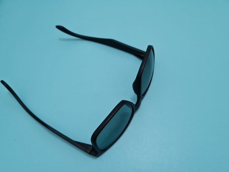 Black glasses made of plastic and black frames
