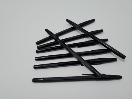 The office equipment used for writing is a black penの写真素材