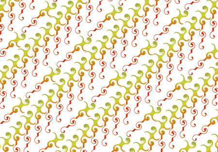 An abstract pattern of green, yellow, orange can be used as a wall background in a houseのイラスト素材