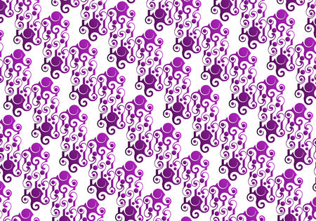 Seamless pattern with purple ornament on white background. Vector illustration.のイラスト素材