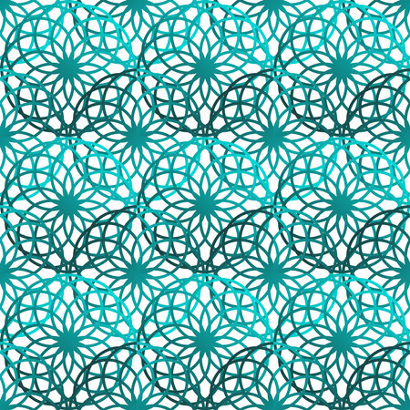 Blue turquoise seamless textured pattern Islamic backgroundのイラスト素材