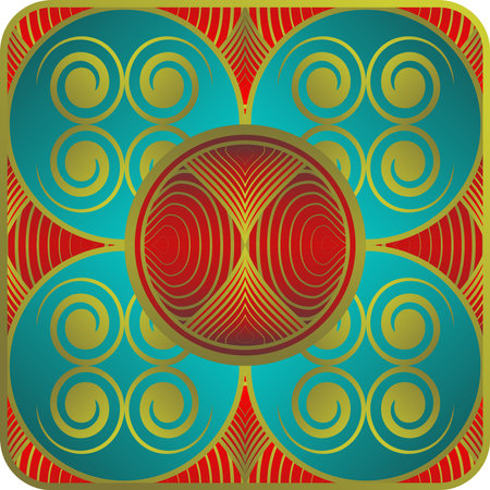 vector abstract background with a pattern of geometric elements in blue and yellow colorsのイラスト素材