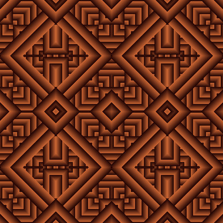 Seamless pattern with symmetric geometric ornament. Vector image.のイラスト素材