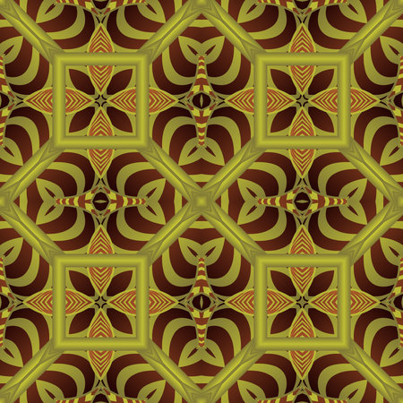 Seamless textured abstract background in brown color with gold stripes