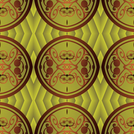Seamless textured abstract background in brown combined with yellow goldのイラスト素材