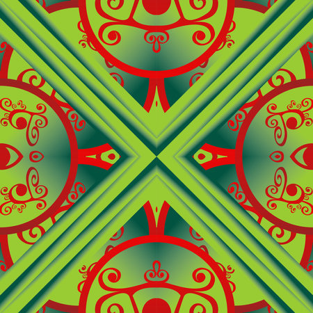 Abstract seamless textured background in green and red colorsのイラスト素材