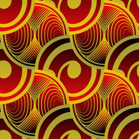 Seamless textured abstract background in red with yellow stripesのイラスト素材