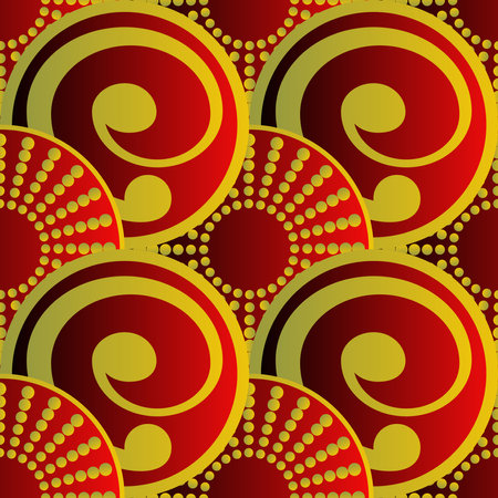 Seamless textured abstract background in red with yellow stripesのイラスト素材