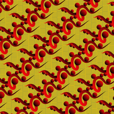 Seamless textured abstract background in yellow combined with redのイラスト素材