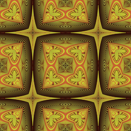 Seamless textured abstract background in dark brown color combined with yellow gold