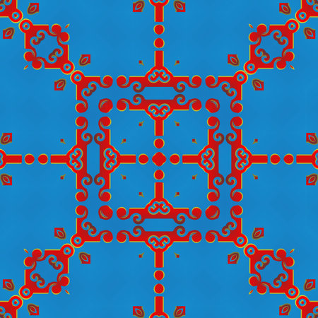 Abstract textured seamless background in blue and red colorsのイラスト素材