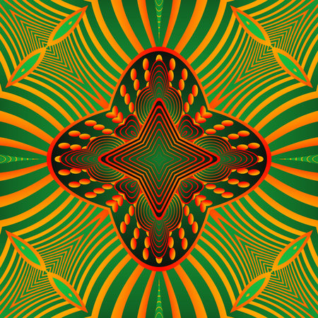 Beautiful orange green color seamless textured abstract backgroundのイラスト素材