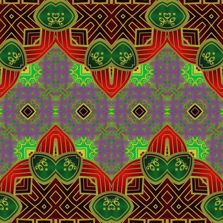 Seamless background pattern with a variety of multicolored lines.のイラスト素材