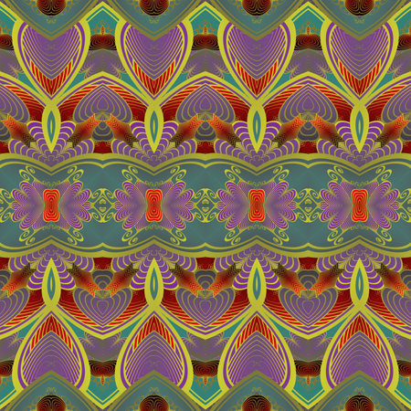 Seamless vector tribal pattern. Aztec geometric background. Tribal seamless pattern.のイラスト素材