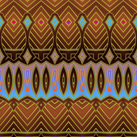Seamless background pattern. Abstract decorative ethnic seamless pattern. Vector illustration.のイラスト素材