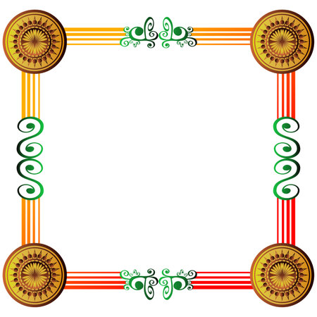 Beautiful frame with decorative ornament. Copy space. Vector clip art.のイラスト素材