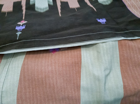 Sewing machine and fabric for sewing, closeup of photoの写真素材