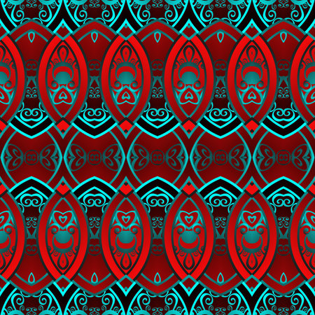 Seamless Abstract Tribal Pattern. Hand Drawn Ethnic Texture, Flight of Imaginationのイラスト素材