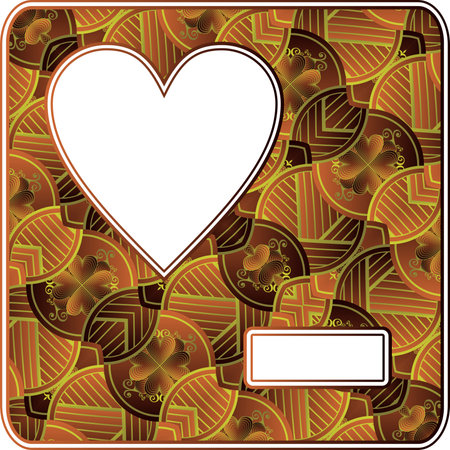 Card with heart on a brown background. Vector illustration for your designのイラスト素材