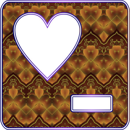 Card with heart on a brown background. Vector illustration for your designのイラスト素材