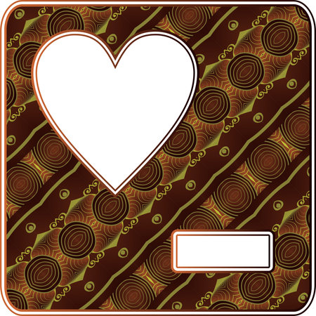 Card with heart on a brown background. Vector illustration for your designのイラスト素材