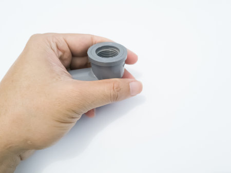 Plastic water pipe on a white background close-up, isolate