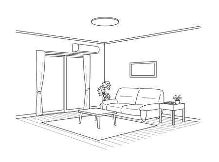 Room Line Perspectiveのイラスト素材