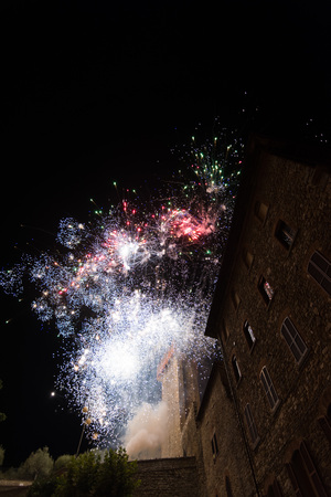 Fire at the Passignano Castleの写真素材