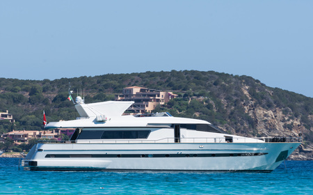 Yacht on the seaの写真素材